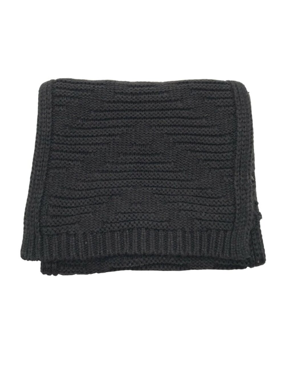 Calvin Klein Womens Scarf Ribbed Knit Long Black 69"x9.5"